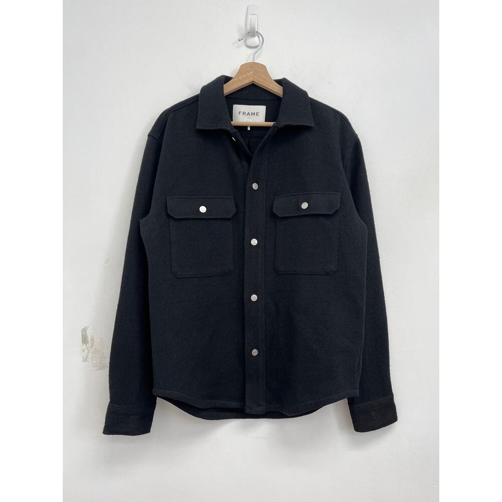 FRAME Textured Cotton-Wool Twill Shirt Jacket Overshirt Utility Workwear - Small
